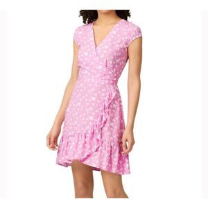 Lilac Jcrew faux wrap dress v neck mini flowy spring cute aesthetic girly size 8